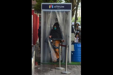 Disinfection gate at Karachi, Pakistan